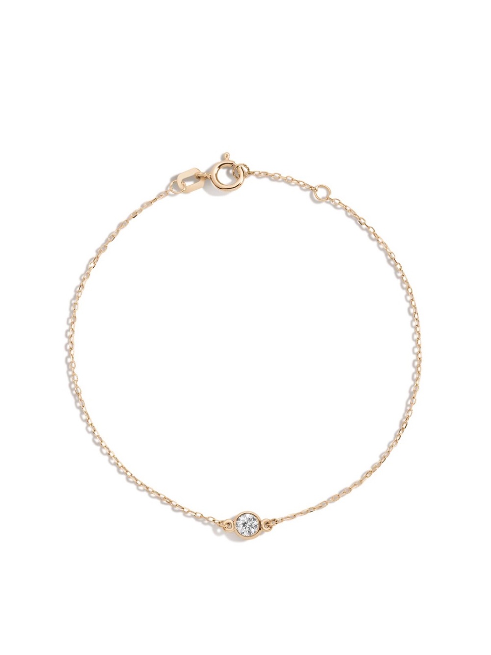 Aurate 14K Yellow Gold Solitaire Diamond Bezel Bracelet w/ Original Packaging